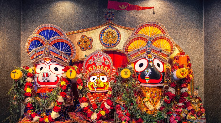jagannath idol with his elder brother balabhadra and sister subhadra getty images